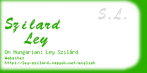 szilard ley business card